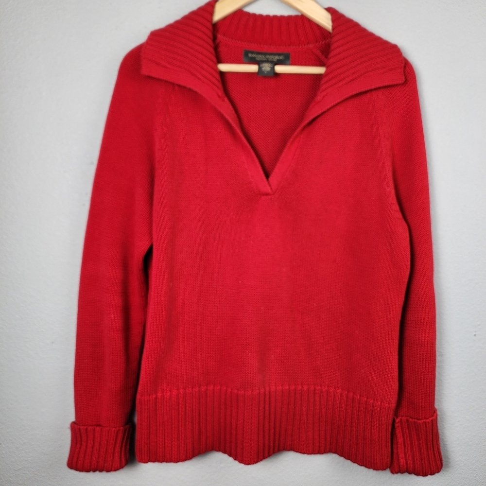 Banana Republic red v-neck sweater